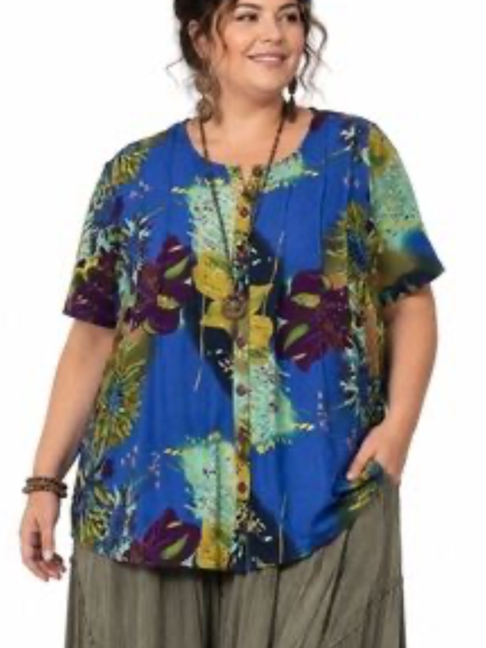 Roaman’s Floral Print Blouse